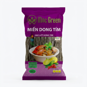 Miến Dong Tím Khoai Lang Mộc Green 500g - Miến dong khoai lang tím, giàu chất xơ, màu sắc tự nhiên, lựa chọn healthy cho bữa ăn mỗi ngày.