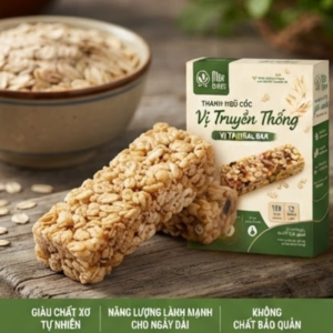 Thanh Ngũ Cốc Yến Mạch Mộc Green Vị Truyền Thống được làm từ yến mạch và các loại hạt tự nhiên, giàu chất xơ, phù hợp cho bữa sáng và bữa ăn nhẹ healthy.