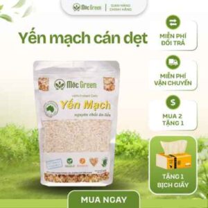 Yến Mạch Cán Dẹt Healthy Mộc Green 100% nguyên chất, giàu chất xơ, thích hợp cho bữa ăn sáng healthy