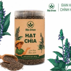 Hạt Chia Mộc Green 500g nguyên chất đóng hộp cao cấp, giàu Omega-3 và chất xơ.