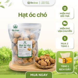 Hạt óc chó Mỹ nguyên vỏ 500g Mộc Green đóng túi zip cao cấp, giàu dinh dưỡng.